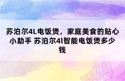 苏泊尔4L电饭煲，家庭美食的贴心小助手 苏泊尔4l智能电饭煲多少钱